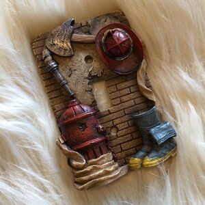 Firefighter themed light switch cover